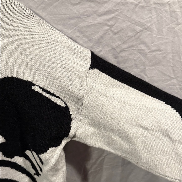 Women's Skeleton Cardigan Sweater - Black & White - Picture 13 of 15